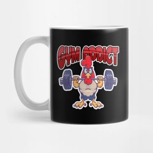 Gym Addict Chicken Working out with weights Mug